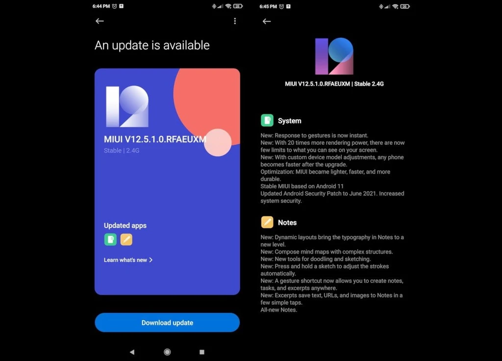 آپدیت MIUI 12.5 برای شیائومی می 9